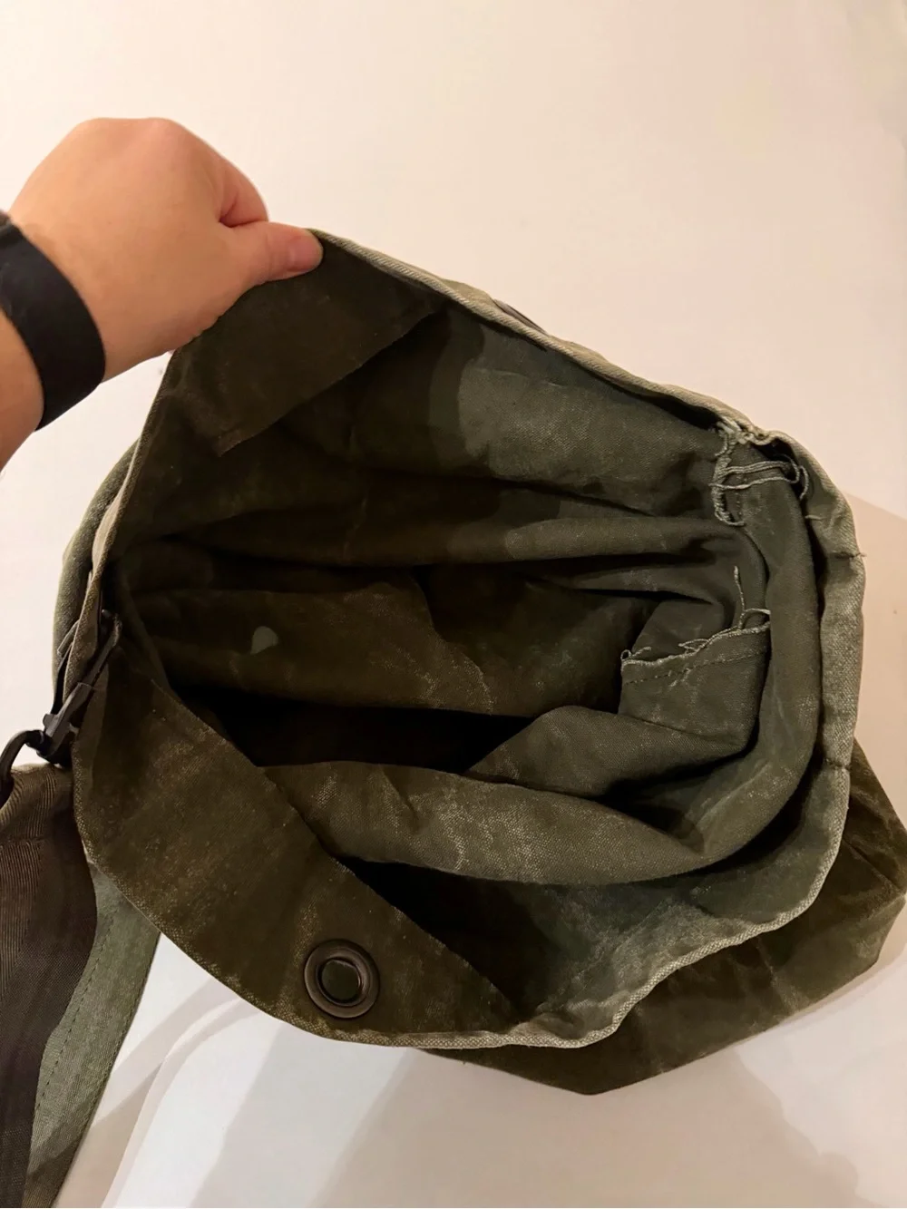 Vintage US Army Military OD Green Canvas Duffle Bag Vietnam War Era 40x18